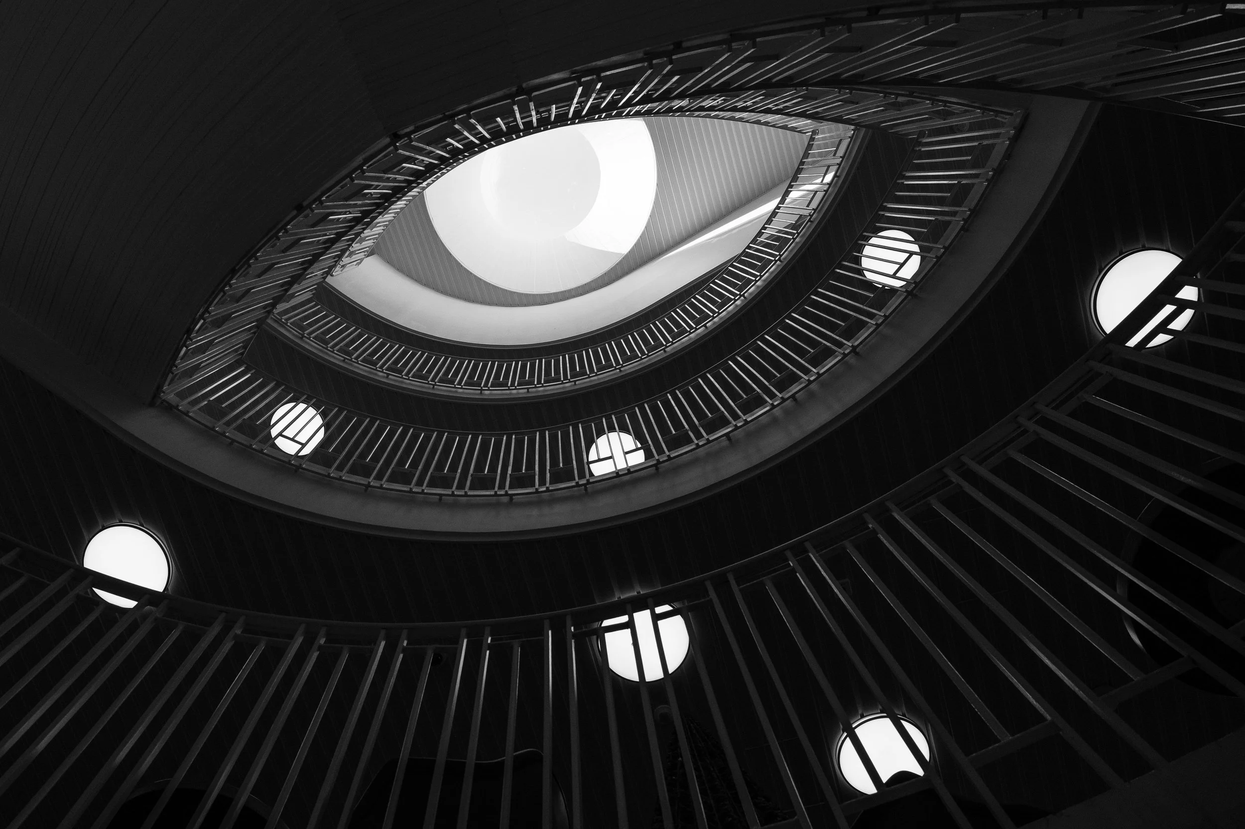  Stairwell in the shape of an eye.  
